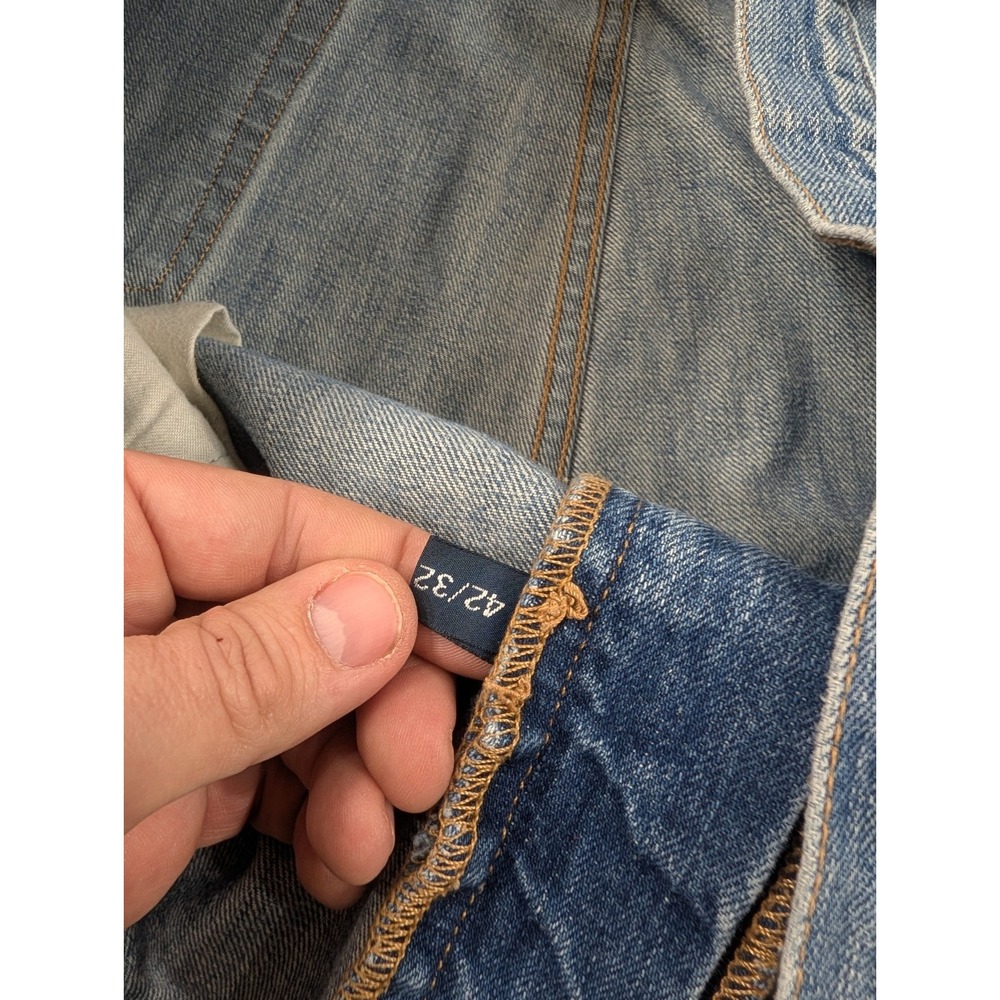 Vintage Polo Ralph Lauren Mens Jeans 42x32" in Straight Leg USA Made Medium Blue - Picture 4 of 11